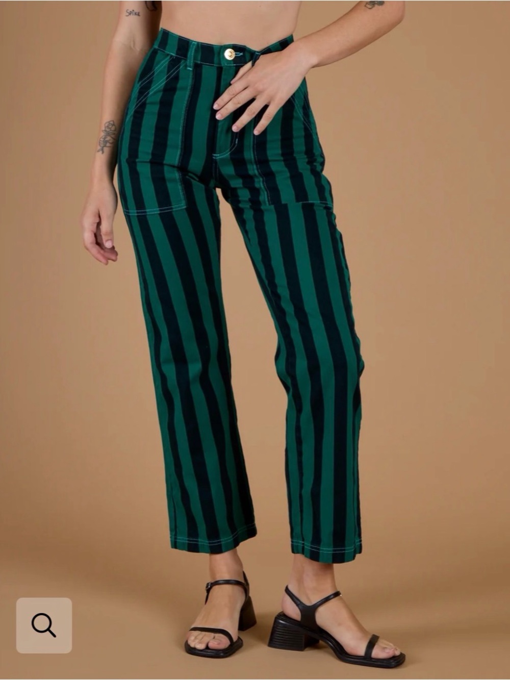 Big Bud Press Black Stripe Work Pants Hunter Green Size Medium Made in LA